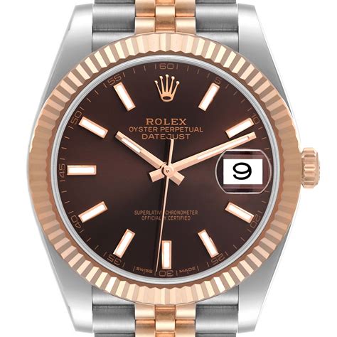 rolex datejust 41 rose gold chocolate dial|rolex datejust 41 everose gold.